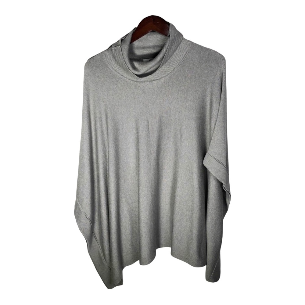 Foxcroft NYC Cowl Neck Gray Poncho Small - Medium